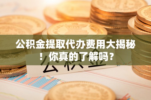 武宁公积金提取代办费用大揭秘！你真的了解吗？