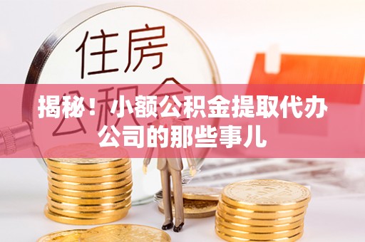 武宁揭秘！小额公积金提取代办公司的那些事儿
